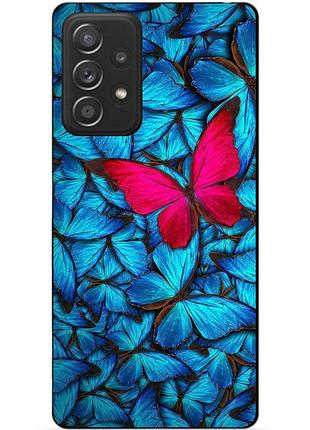 Силиконовый чехол бампер для samsung a72 с рисунком мотыльки бабочки