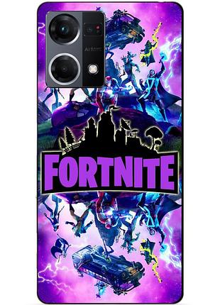 Силиконовый чехол бампер для oppo reno 7 с рисунком fortnite marvel фортнайт марвел