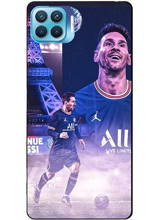Силиконовый чехол бампер для oppo reno 4 lite с рисунком messi psg месси