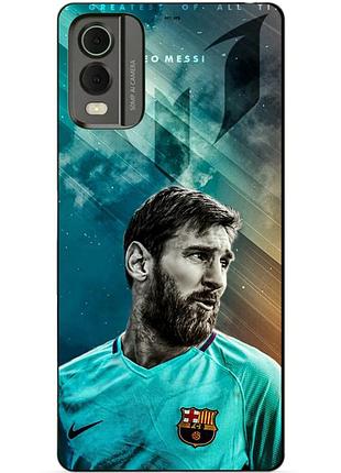 Силиконовый чехол бампер для nokia c32 с рисунком leo messi месси