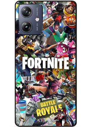 Силіконовий чохол бампер для motorola moto g54 з картинкою fortnite фортнайт