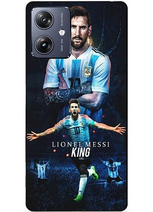 Силиконовый чехол бампер для motorola moto g54 с рисунком messi аргентина месси