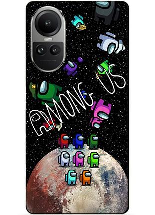 Силиконовый чехол бампер для oppo reno 10 с рисунком амонг ас among us