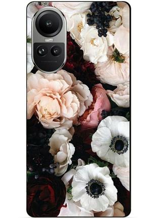 Силіконовий чохол бампер для oppo reno 10 з малюнком маки квіти