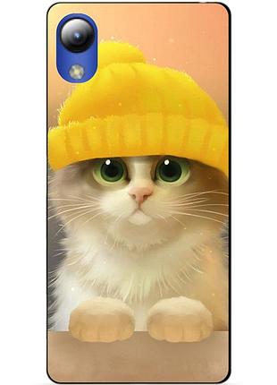 Силіконовий чохол бампер для zte blade l8 з малюнком котик у шапці
