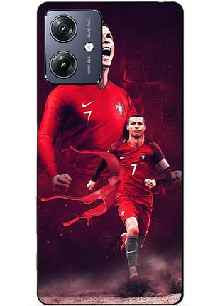 Силіконовий чохол бампер для motorola moto g54 з малюнком ronaldo португалія роналдо