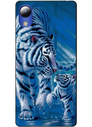 Силіконовий чохол бампер для zte blade l8 з малюнком тигри