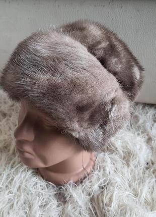 Меховая классическая норковая шапка