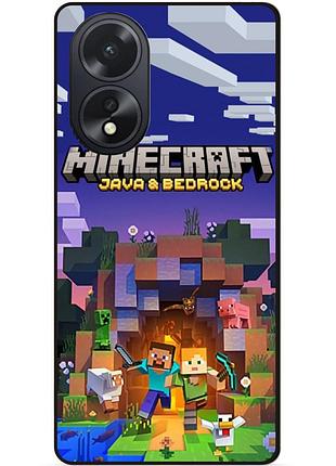 Силіконовий чохол бампер для oppo a18 з картинкою майнкрафт minecraft