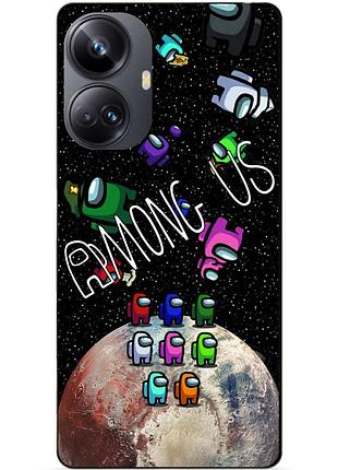 Силиконовый чехол бампер для realme 10 pro plus с рисунком амонг ас among us