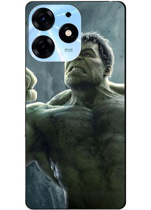Силиконовый чехол бампер для tecno spark 10 pro с рисунком халк marvel hulk