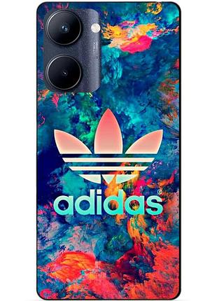 Силиконовый чехол бампер для realme c33 с рисунком адидас