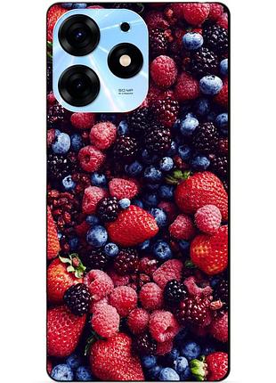 Силіконовий чохол бампер для tecno spark 10 pro з малюнком ягоди