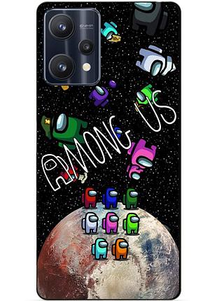 Силіконовий чохол бампер для realme 9 pro з малюнком амонг ас among us