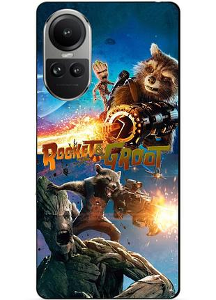 Силіконовий чохол бампер для oppo reno 10 rocket groot ракета грут стражі галактики