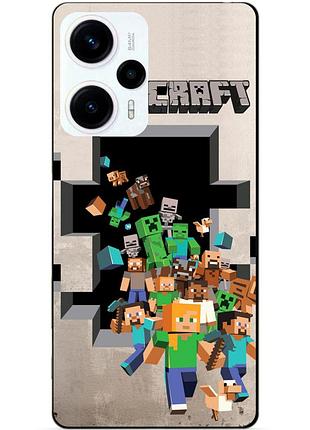 Силіконовий чохол бампер для xiaomi poco f5 з картинкою minecraft майнкрафт