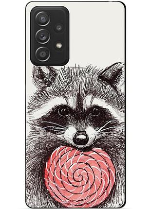 Силиконовый чехол бампер для samsung a53 5g с рисунком енот