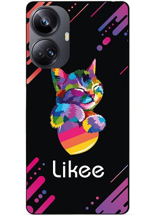 Силиконовый чехол бампер для realme 10 pro plus с рисунком likee лайки