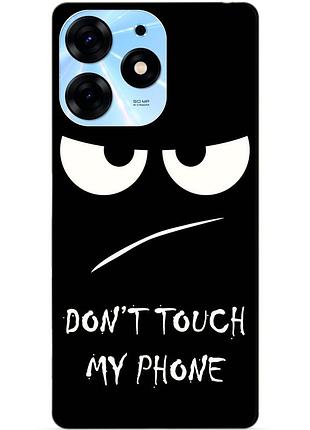 Силіконовий чохол бампер для tecno spark 10 pro з малюнком очей dont touch my phone