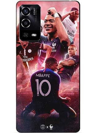 Силиконовый бампер чехол для oppo a55 с рисунком килиан мбаппе mbappe