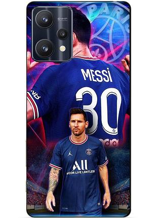 Силиконовый чехол бампер для realme 9 pro с рисунком месси псж messi