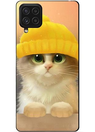 Силіконовий чохол бампер для samsung m53 5g з малюнком котик у шапці
