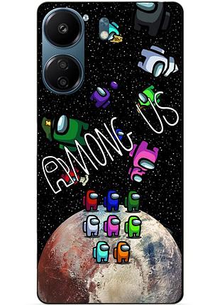 Силіконовий чохол бампер для xiaomi redmi 13c з малюнком амонг ас among us