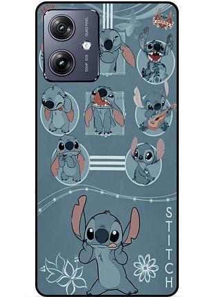 Силиконовый бампер чехол для motorola moto g54 с картинкой стич stitch