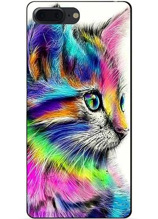 Силиконовый чехол бампер для iphone 8 plus с рисунком акварельный кот