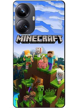 Силіконовий чохол бампер для realme 10 pro plus з малюнком minecraft майнкрафт