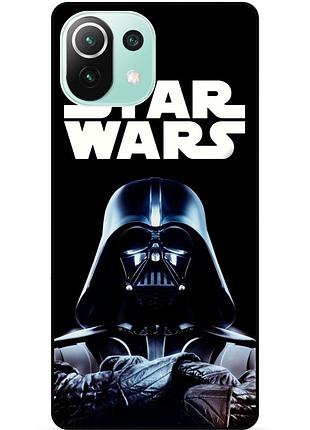 Силиконовый бампер чехол для xiaomi mi 11 lite с рисунком star wars звездные войны дарт вейдер
