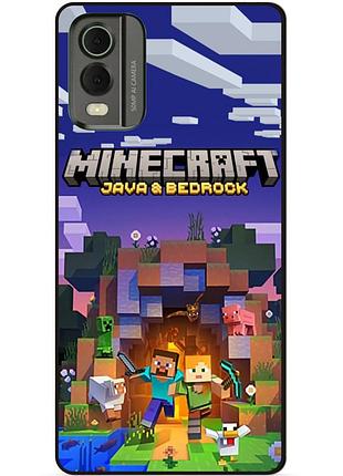 Силіконовий чохол бампер для nokia c32 з картинкою майнкрафт minecraft