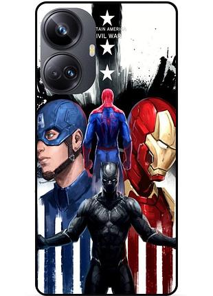 Силіконовий бампер чохол для realme 10 pro plus з малюнком marvel марвел людина-павук