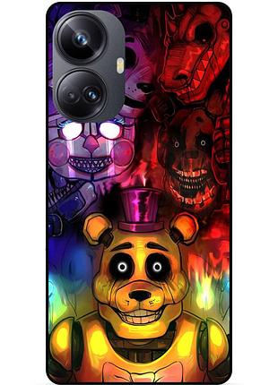 Силиконовый бампер чехол для realme 10 pro plus с рисунком фредди freddy аниматроники