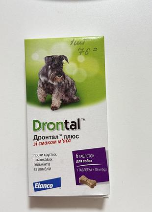 Таблетка против гельминтов bayer drontal со вкусом мяса для собак 1таб на 10 кг веса