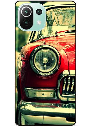 Силиконовый чехол бампер для xiaomi mi 11 lite с рисунком ретро авто chevrolet машина