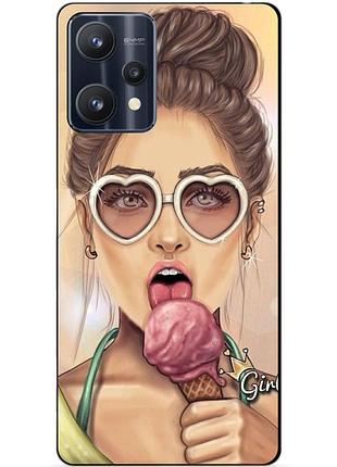 Силиконовый чехол бампер для realme 9 pro с рисунком мороженое