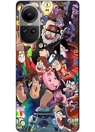 Силиконовый чехол бампер для oppo reno 10 с рисунком гравити фолз gravity falls