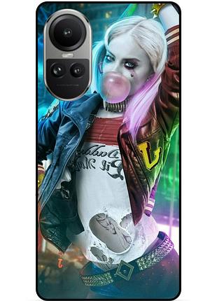Силиконовый бампер чехол для oppo reno 10 с рисунком harley quinn харли квинн joker