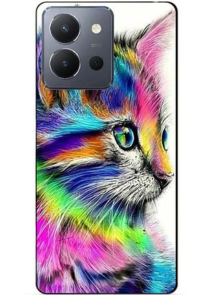Силиконовый чехол бампер для vivo y36 с рисунком акварельный кот