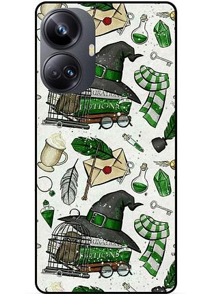Силиконовый бампер чехол для realme 10 pro plus с картинкой слизерин slytherin гарри поттер harry potter