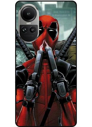 Силиконовый бампер чехол для oppo reno 10 с рисунком дэдпул deadpool