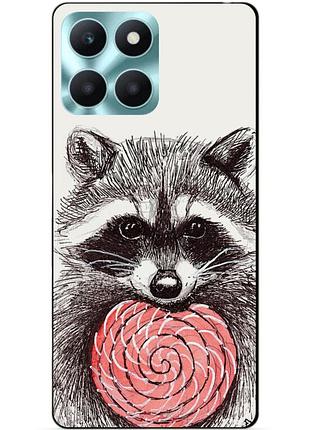 Чехол силиконовый бампер для huawei honor x6a с рисунком енот