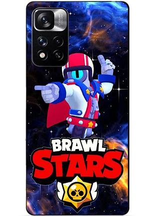 Силиконовый чехол бампер для xiaomi redmi note 11 pro plus 5g с героем космический бравл стью