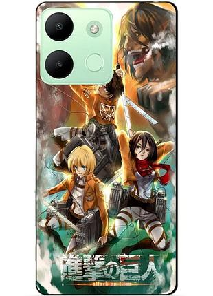 Силіконовий чохол бампер для infinix smart 7 hd з малюнком атака на титанів attack on titan
