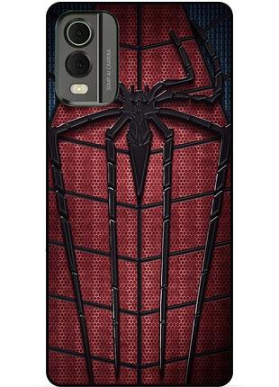 Силиконовый чехол бампер для nokia c32 с картинкой человек паук spider man