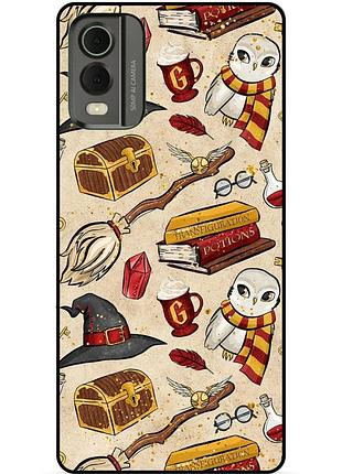 Силиконовый бампер чехол для nokia c32 с картинкой gryffindor гриффиндор гарри поттер harry potter