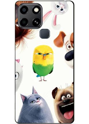 Силіконовий чохол бампер для infinix smart 6 з малюнком таємне життя домашніх животних