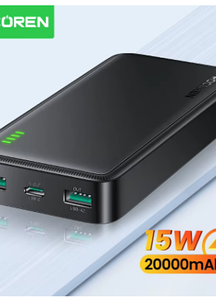 Rocoren portable power bank 20000mah 15w портативный внешний аккумулятор для быстрой зарядки