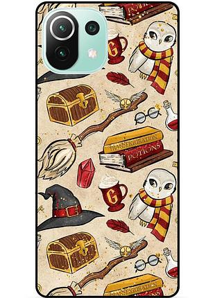 Силиконовый бампер чехол для xiaomi mi 11 lite с картинкой gryffindor гриффиндор гарри поттер harry potter